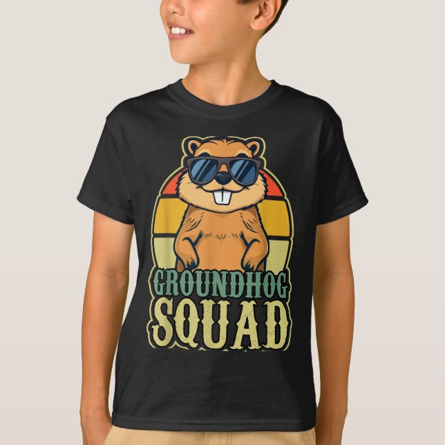 Groundhog-stabben Glad Groundhog-dagen Retro Vinta T Shirt (Framsida)