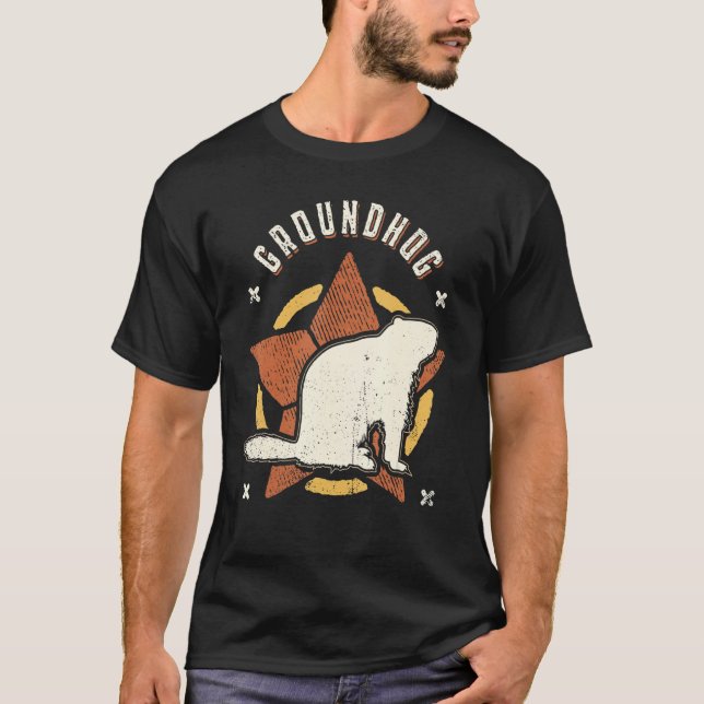 Groundhog Vintage Retro Classic Animal T Shirt (Framsida)