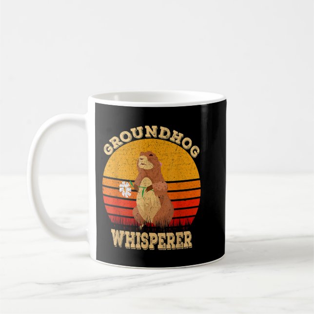 Groundhog Whisperer Funny Ground Hog Day 2020 Happ Kaffemugg (Vänster)