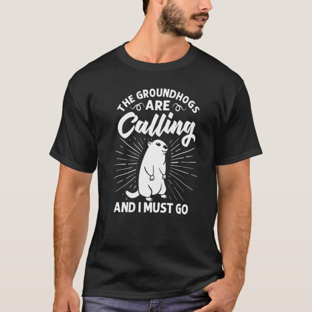 Groundhog Woodchuck Marmot Animal Ground Squirrels T Shirt (Framsida)