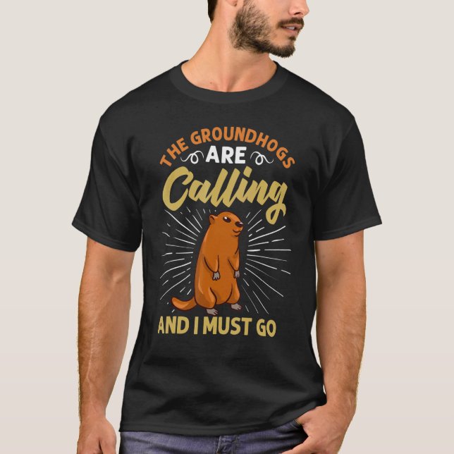 Groundhog Woodchuck Marmot Animal Ground Squirrels T Shirt (Framsida)