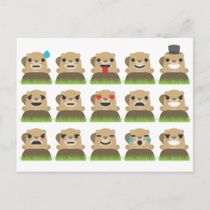 groundhogemojis vykort