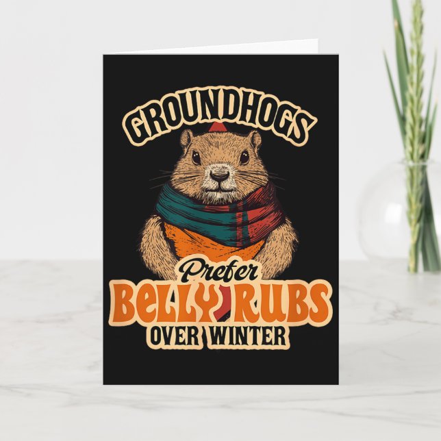 Groundhogs Prefer Belly Rubs Over Winter February  Kort (Framsida)