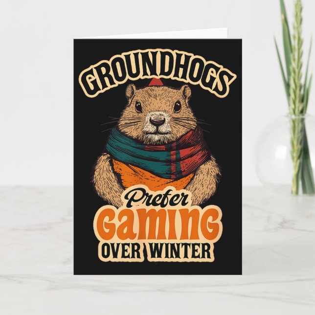 Groundhogs Prefer Gaming Over Winter February  Kort (Framsida)