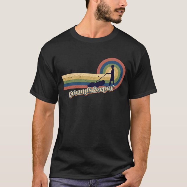 Groundskeeper Distress Retro-Vintage-tema T Shirt (Framsida)