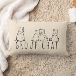 Group Chat Cute Bears Cream Lumbarkudde