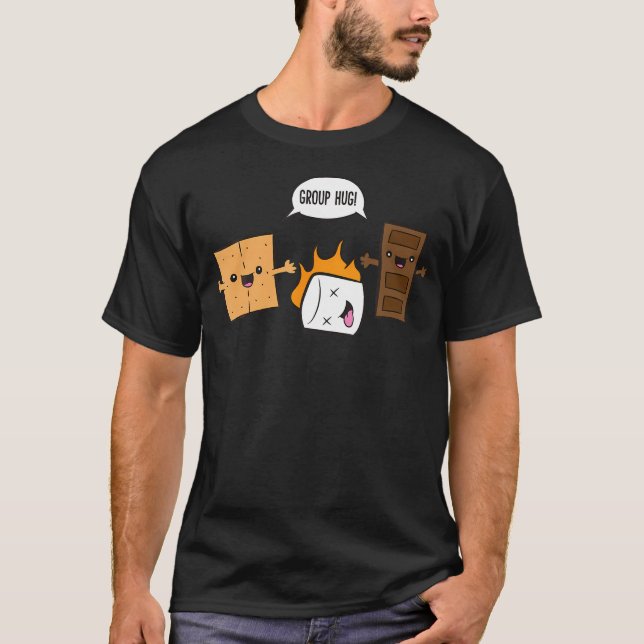 Group Hug Camping Chocolate Marshmallow S T Shirt (Framsida)