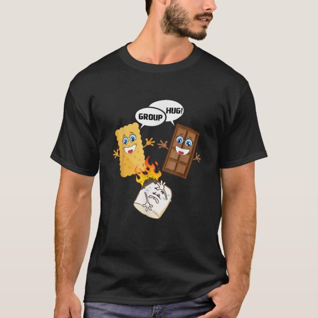 Group Hug Funny Smores Chocolate Marshmallow Campi T Shirt (Framsida)