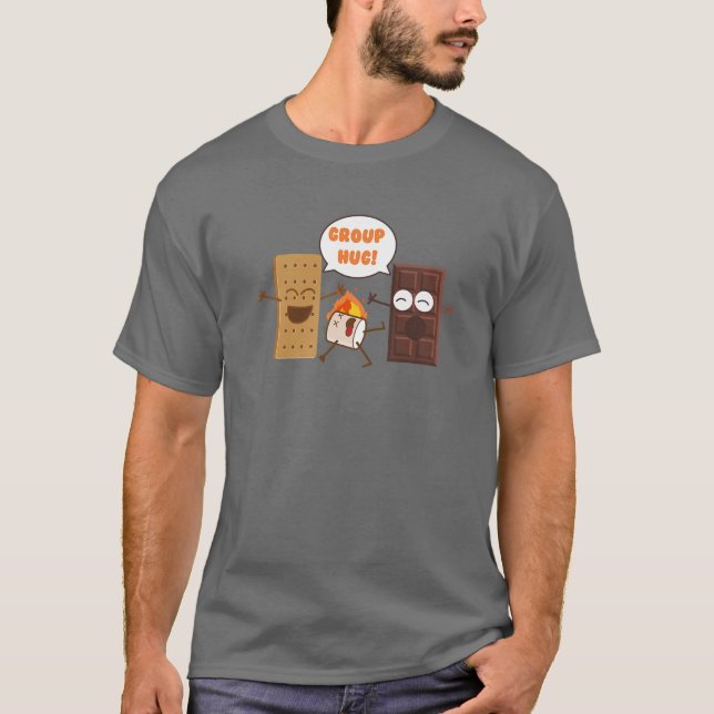 Group Hug Funny Smores Chocolate Marshmallow Campi T Shirt (Framsida)