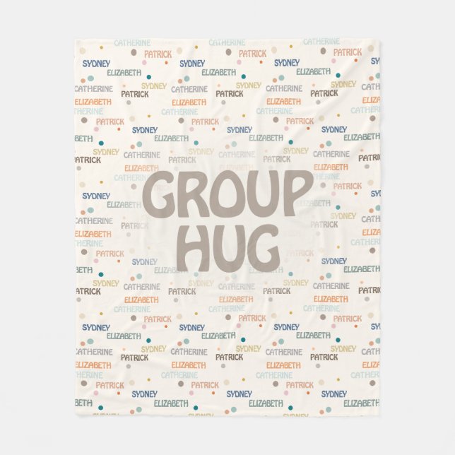 Group Hug Många 3-4 Namn Group Gift Fleecefilt (Framsidan)