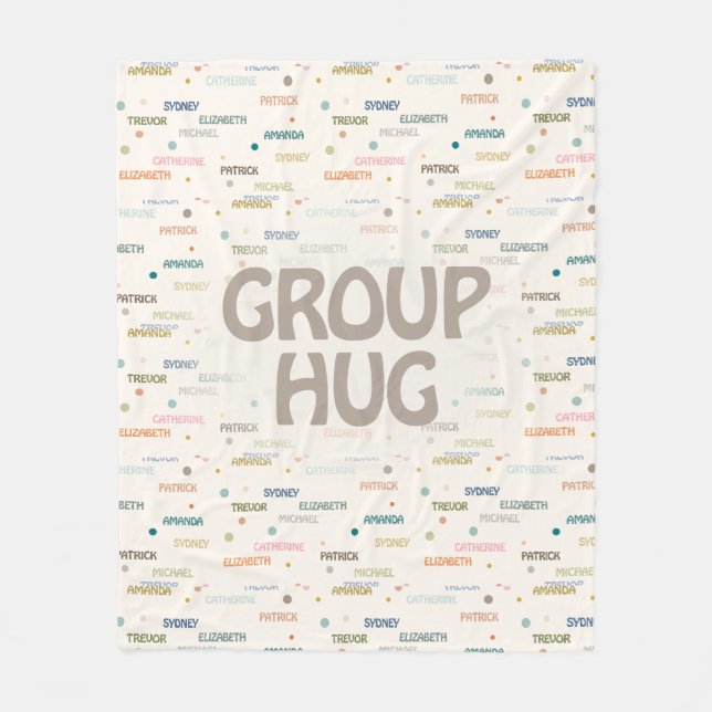 Group Hug Många 5-7 Namn får god sympati Fleecefilt (Framsidan)