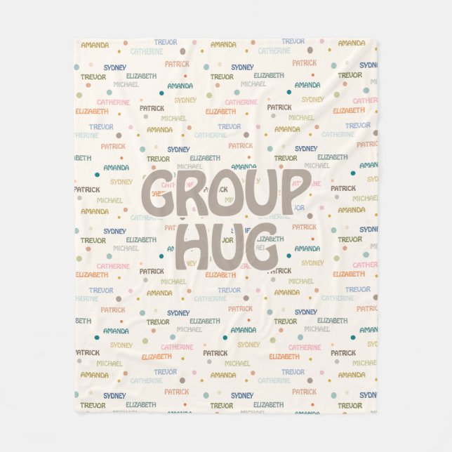 Group Hug Många 5-7 Namn får god sympati Fleecefilt (Framsidan)