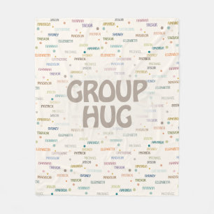 Group Hug Många 8-10 Namn, visa sympati Fleecefilt