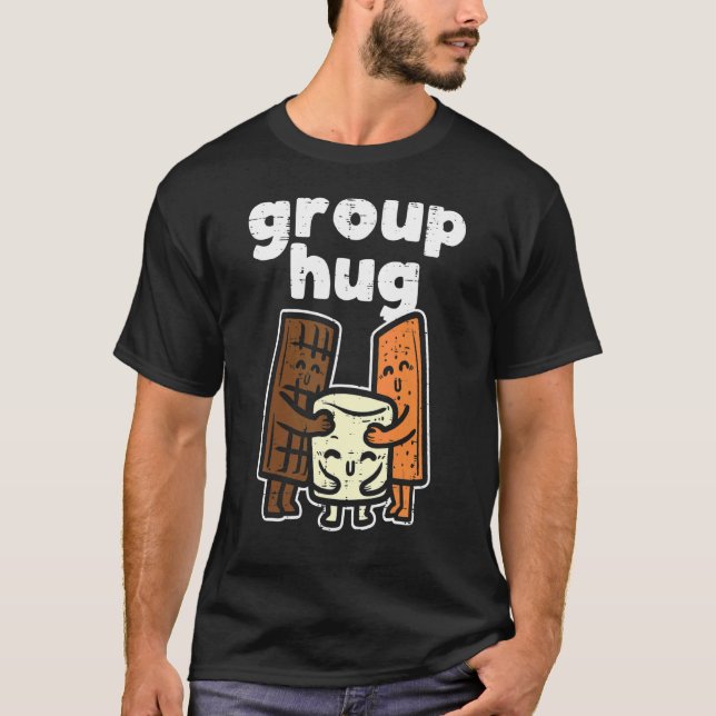 Group Hug Marshmallow Smore Camping Pun Camper Fa T Shirt (Framsida)