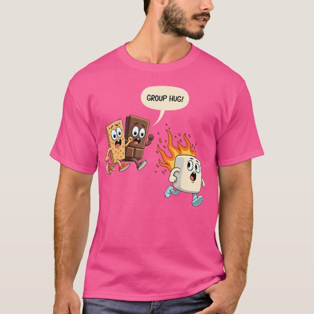 Group Hug Marshmallow Smore Funny Camping Family T Shirt (Framsida)