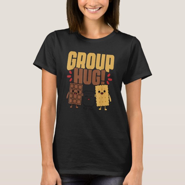 Group Hug S more Campfire Chocolate Marshmallow Ca T Shirt (Framsida)
