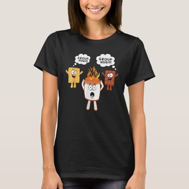 Group Hug S'mores Campfire Marshmallow Chocolate S T Shirt (Framsida)