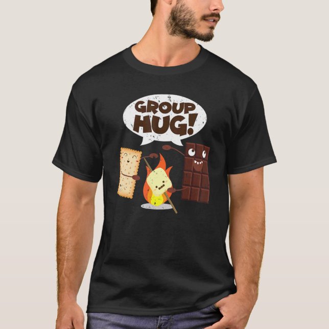 Group Hug Smores Chocolate Marshmallow T Shirt (Framsida)
