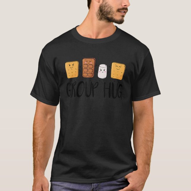 Group Hug S'mores Marshmallow Camping Campfire Smo T Shirt (Framsida)