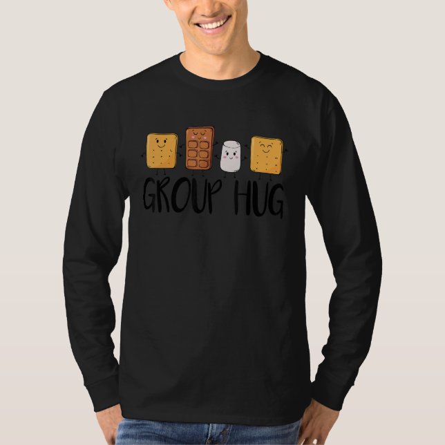 Group Hug S'mores Marshmallow Camping Campfire Smo T Shirt (Framsida)