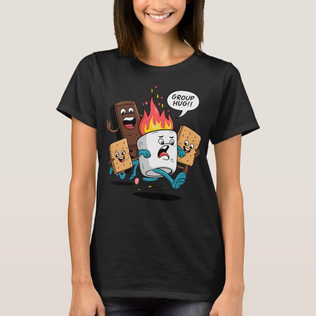 Group Hug Smores Marshmallow Chocolate Boys Funny T Shirt (Framsida)