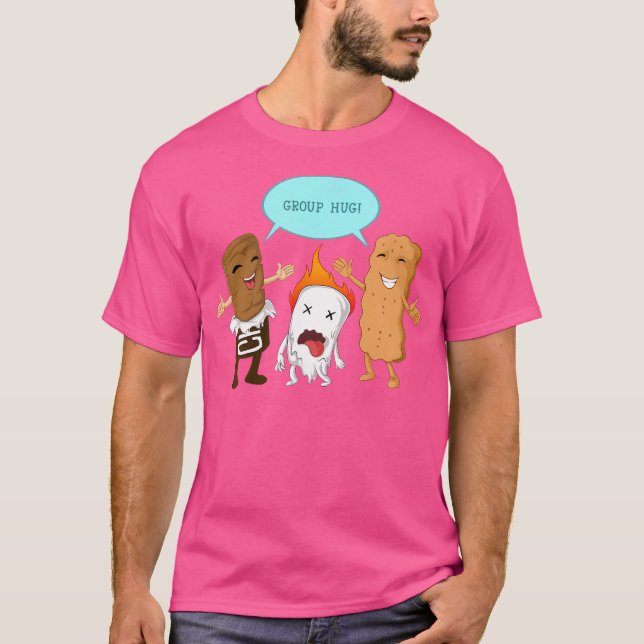 Group Hug S'Mores Marshmallow Cute Camping Funny T Shirt (Framsida)