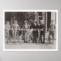 Group of Edwardian bicyclists, tidigt 1900-talet (