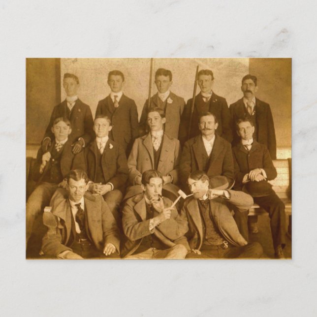 Group of Fånig Poolroom Hotshots, Circa 1900 Vykort (Framsida)