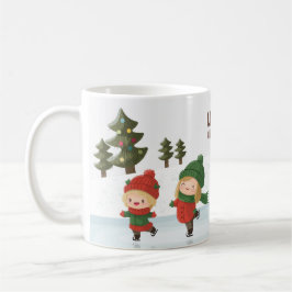 Group of Ice Skating Children at Christmas Kaffemugg