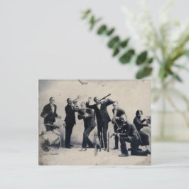 Group porträtt of vaudeville musikers, 1920 vykort