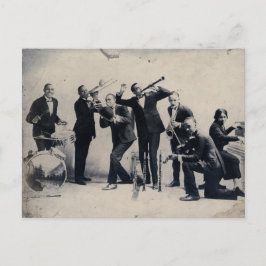 Group porträtt of vaudeville musikers, 1920 vykort