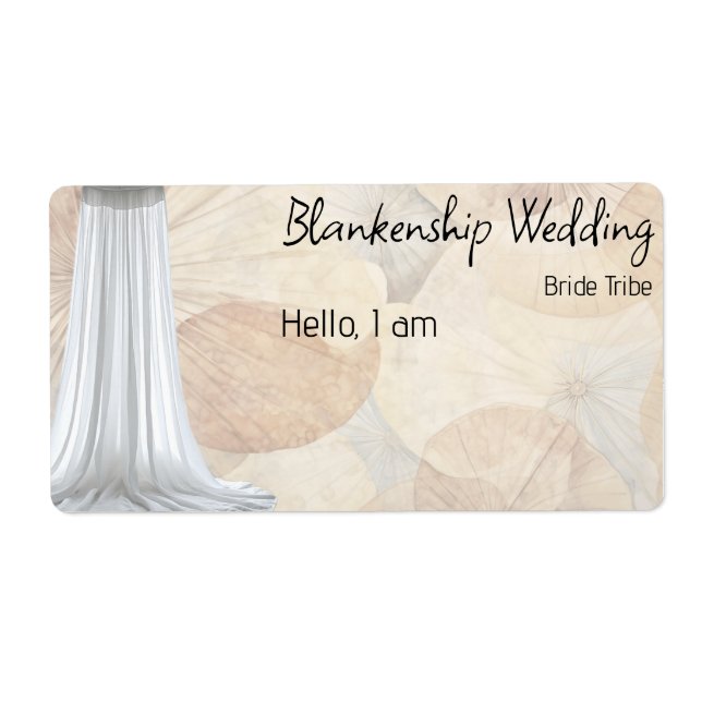 Group Samling Blommigt Gräns-etikett Namn bricka Fraktsedel (Framsidan)