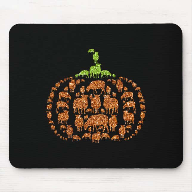 Group Sheeps Pumpkin Cute Shape Halloween Thanksgi Musmatta (Framsidan)