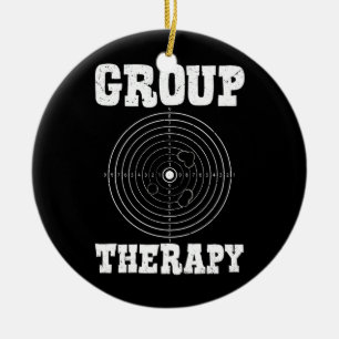Group Therapy Pro Guns Owner Shooting Range Target Julgransprydnad Keramik