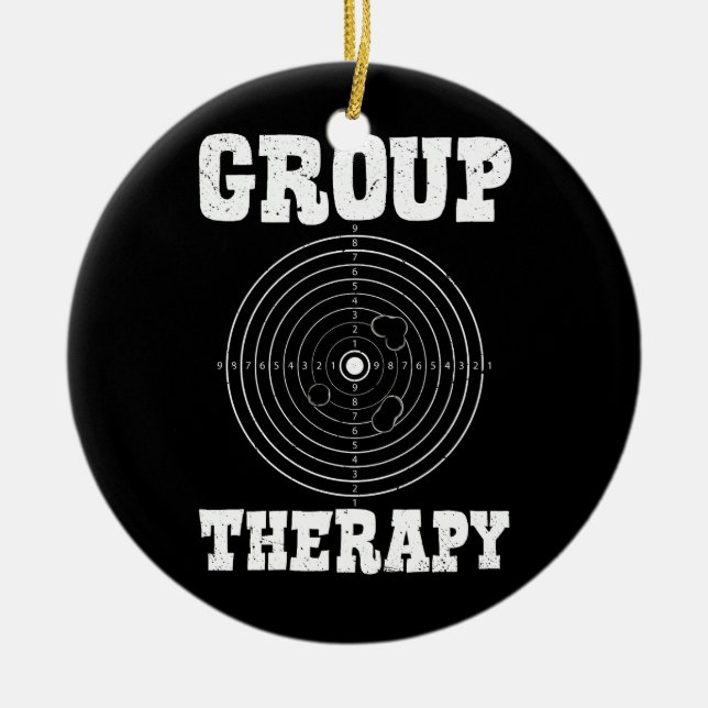 Group Therapy Pro Guns Owner Shooting Range Target Julgransprydnad Keramik (Framsidan)