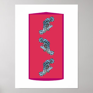 Grouper i rörelse - Magenta- tonad bakgrund Poster