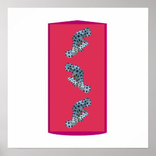 Grouper i rörelse - Magenta- tonad bakgrund Poster