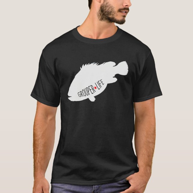 Grouper Life Saltwater Fishing T Shirt (Framsida)