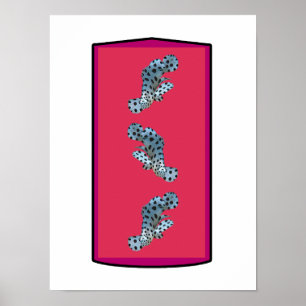 Grouper - Magenta-tonad bakgrund kantad    Poster