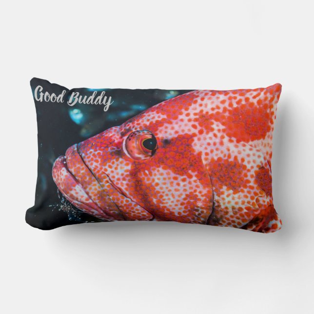 Grouper och Cleaner Shrimp Lumbarkudde (Framsida)