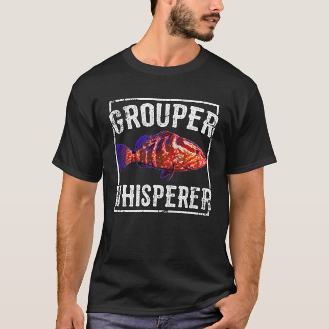 Grouper Whisperer Deep Sea Fishing T Shirt (Framsida)