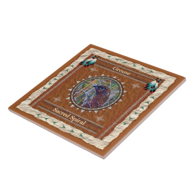Grouse - Sacred Spiral Ceramic Tile Kakelplatta (Sidan)