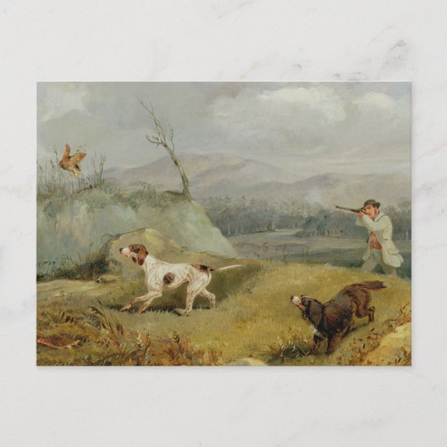 Grouse Shooting (olja på arbetsyta) Vykort (Framsida)