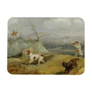 Grouseskytte (olja på kanfas) magnet