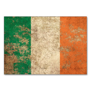 Grov Åldras Vintage Irish Flagga Bordsnummer