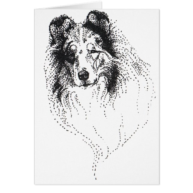 Grov blåttMerle Collie Hälsningskort (Framsidan)