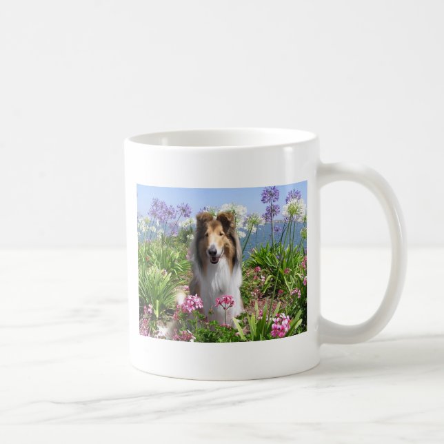 Grov Collie i blommamugg Kaffemugg (Höger)
