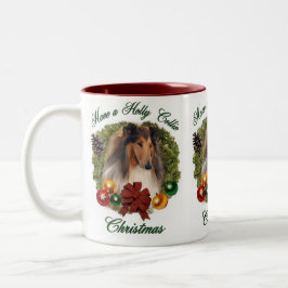 Grov Collie-julklappar Två-Tonad Mugg