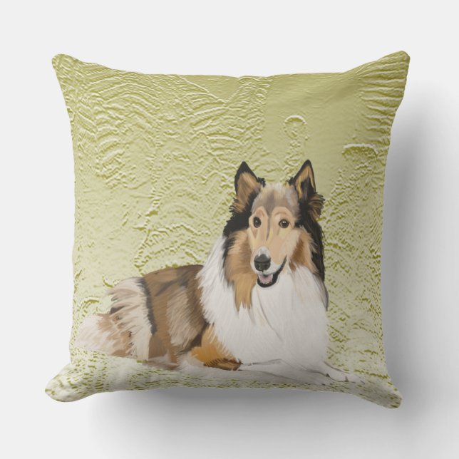 Grov Collie, lång Haired Collie Kudde (Framsida)