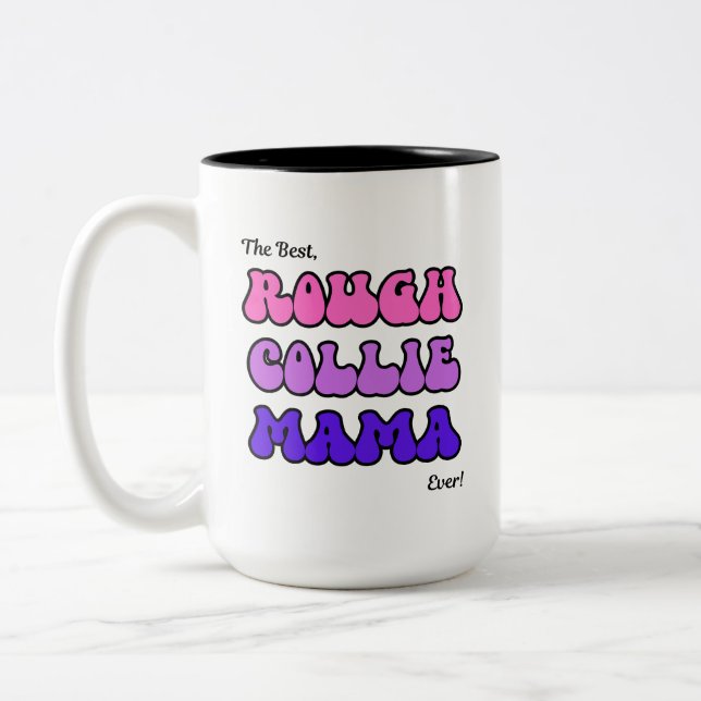 Grov Collie Mamma Två-Tonad Mugg (Vänster)